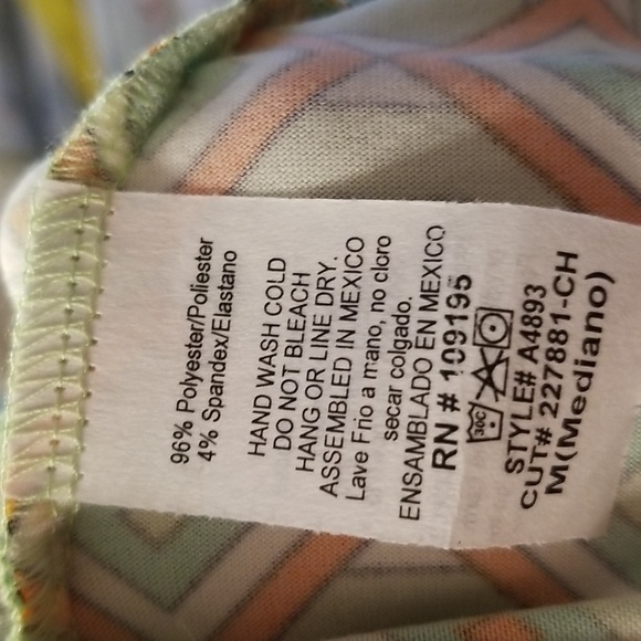 Love J Green Multicolored Tie Back Crop Top NWT - Picture 6 of 7